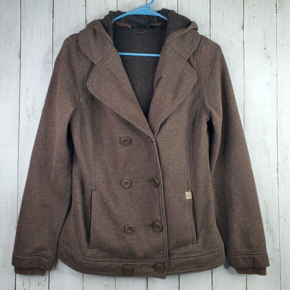 Mountain Hardwear Grettana Women's Medium Brown Fleece Hoodie Peacoat Jacket - Picture 1 of 13